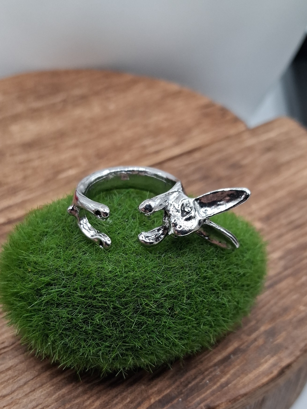 Silver Bunny  Ring - Rabbit Design Size 6 R916